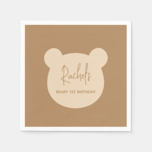 Beary 1st Birthday Party Napkin