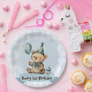 Beary 1st Birthday Party Paper Plates