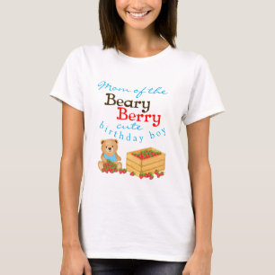 Beary Berry Cute Cub's Strawberries Mum Birthday T-Shirt