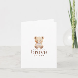 beary brave childhood cancer sick kids custom card