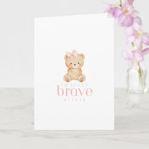 beary brave childhood cancer sick kids custom card