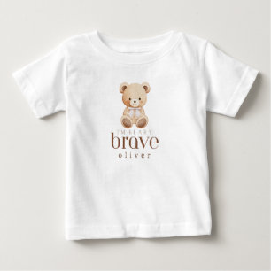 beary brave childhood cancer sick kids custom name baby T-Shirt