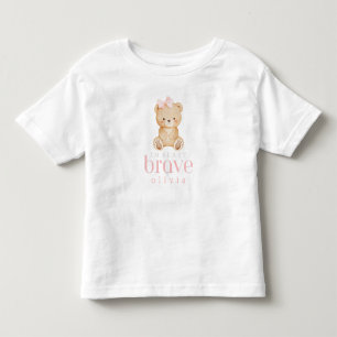 beary brave childhood cancer sick kids custom name toddler T-Shirt