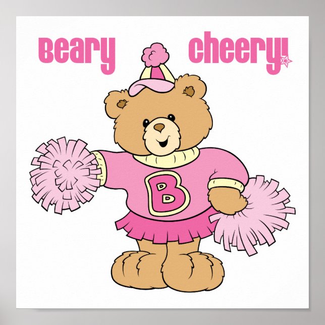 Beary Cheery Cheerleading Bear Poster (Front)
