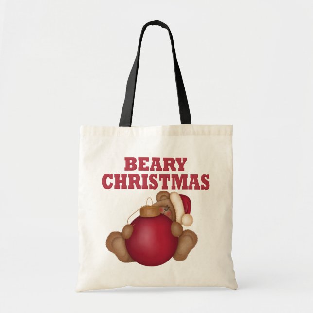 Beary Christmas Bear Tote Bag (Front)