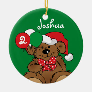 Beary Christmas Birthday Personalised Ornament