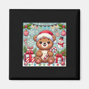 Beary Christmas Cute Bear Holiday Design Sticker  Magnet