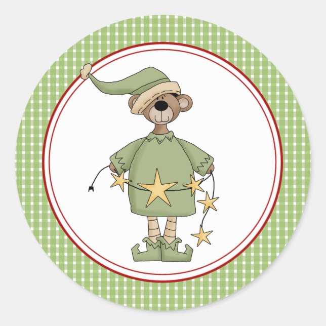 Beary Christmas Envelope Seals Stickers (Front)