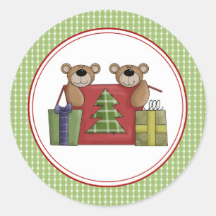 Beary Christmas Envelope Seals Stickers
