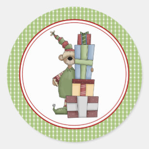 Beary Christmas Envelope Seals Stickers