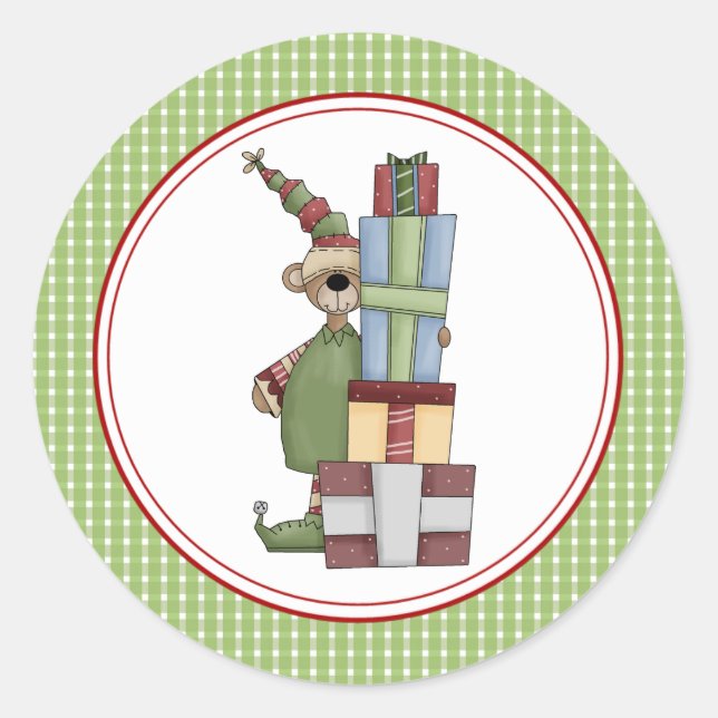 Beary Christmas Envelope Seals Stickers (Front)