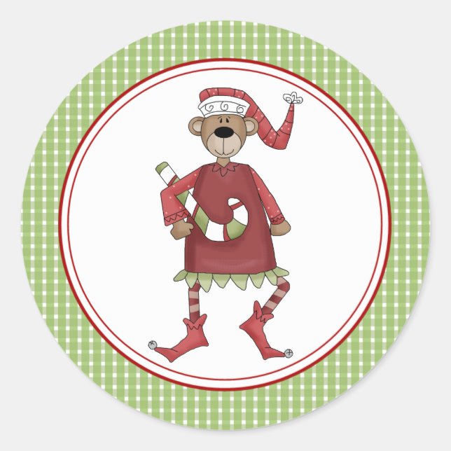 Beary Christmas Envelope Seals Stickers (Front)