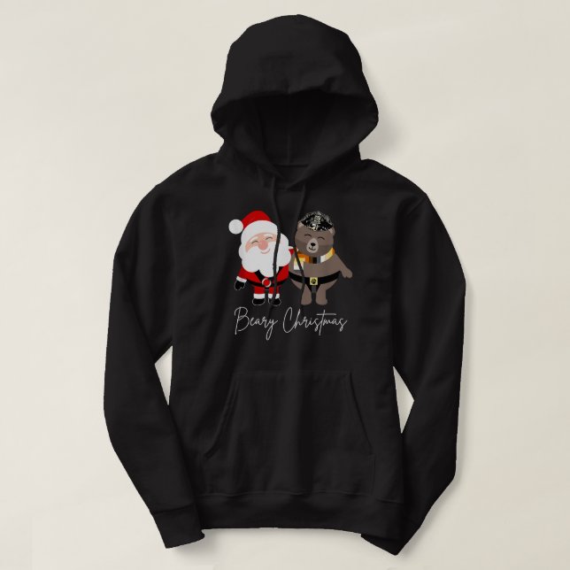 Beary Christmas Gift  Men's Santa Gay Bear  Xmas G Hoodie (Design Front)