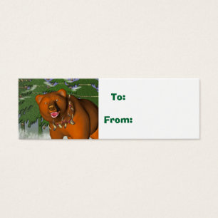 beary christmas, gift tag
