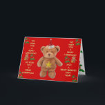 BEARY CHRISTMAS! Greeting card<br><div class="desc">Red Greeting card with teddy bears,  christmas red birds and a message. Zazzitup want 2 say 2 everyone,  everywhere have a  Beary Blessed and a safe Holiday Season!</div>