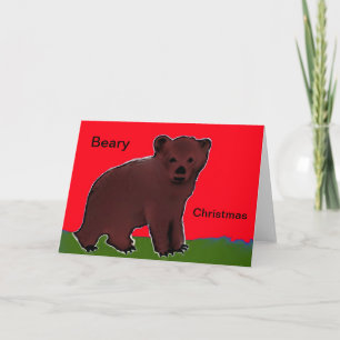 Beary Christmas Greeting Card Bear Cub