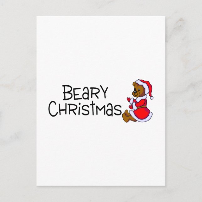 Beary Christmas Holiday Postcard (Front)