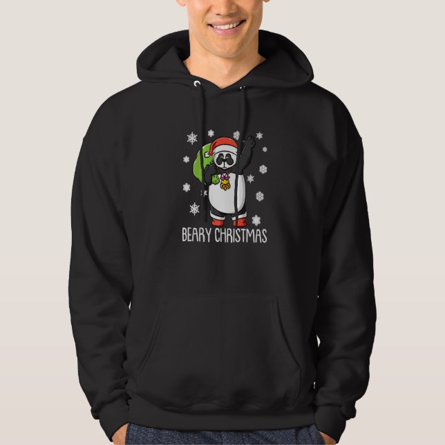 Beary Christmas Panda Bear Ugly Xmas   Hoodie (Front)