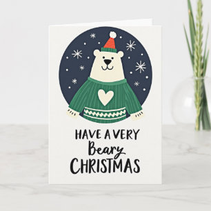 Beary Christmas Polar Bear Card