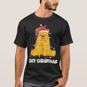 Beary Christmas Santa Bear Pajama Men Boys Girls X T-Shirt