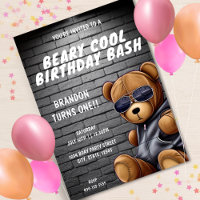 Beary Cool Hip Hop Teddy Bear First Birthday Party