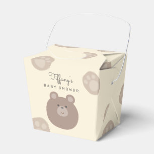 Beary Cute Brown Teddy Bear Cub Boy Baby Shower Favour Box