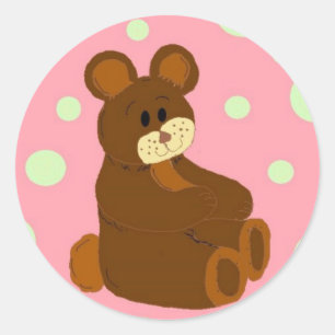 Beary Cute Classic Round Sticker