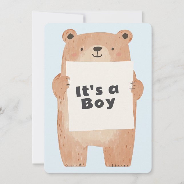 Beary Cute It’s a Boy Baby Shower bear Invitation (Front)