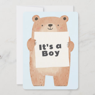 Beary Cute It’s a Boy Baby Shower bear Invitation
