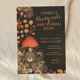 Beary Cute Mushroom Woodland Baby Shower Invitation