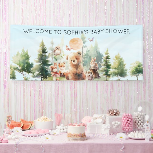 Beary Cute Woodland Baby Shower Banner (Party)