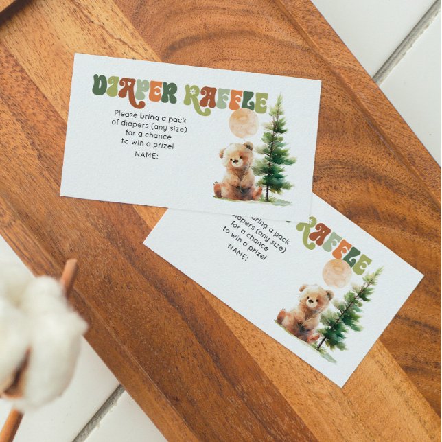Beary Cute Woodland Baby Shower Diaper Raffle Card (Beary Cute Woodland Baby Shower)