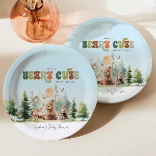 Beary Cute Woodland Baby Shower Paper Plate