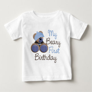 beary-first-birthday-boy.png baby T-Shirt
