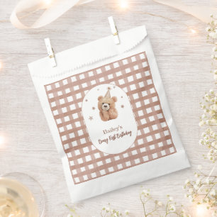 Beary First Birthday Gingham Favour Bags