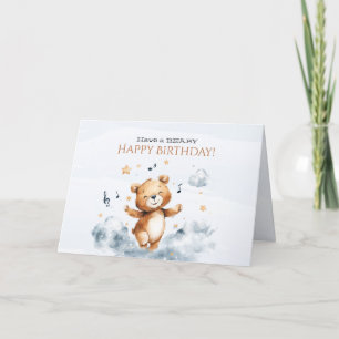 Beary Happy Birthday Folded Greeting Card