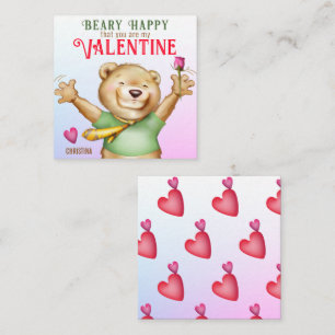 Beary Happy Teddy Bear Classroom Valentine Card