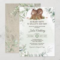 Beary Happy Woodland Forest Bear Boy Baby Shower