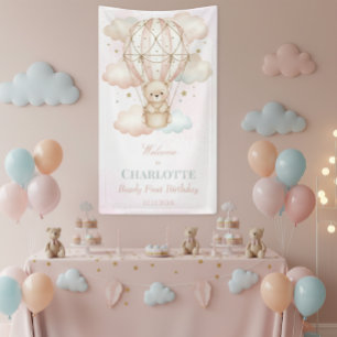 Beary Hot Air Balloon 1st Birthday Welcome sign