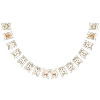 Beary Loved Teddy Bear Baby Shower Bunting