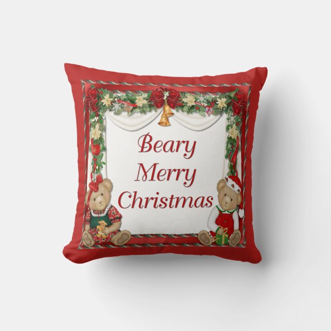 Beary Merry Christmas Cushion (Front)