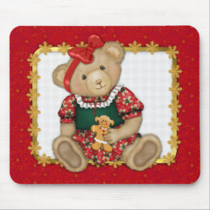 Beary Merry Christmas -Girl Teddy Mouse Mat