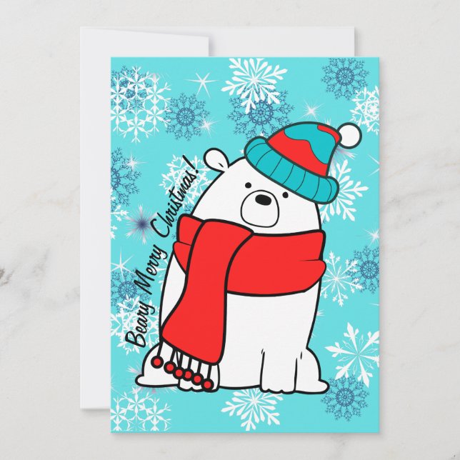 Beary Merry Christmas Holiday Card (Front)