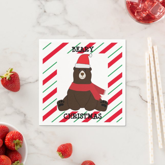 Beary Merry  Christmas Party Napkin (Insitu)