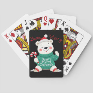 Beary Merry Christmas Polar Bear Playing Cards