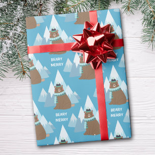 Beary Merry Mountain Christmas Wrapping Paper