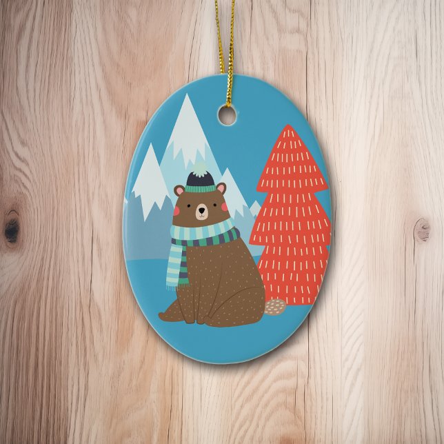 Beary Merry Mountain Personalized Christmas Ceramic Tree Decoration (Creator Uploaded)