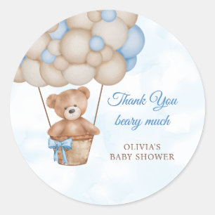 Beary Much Baby Shower Thank You Classic Round Sticker