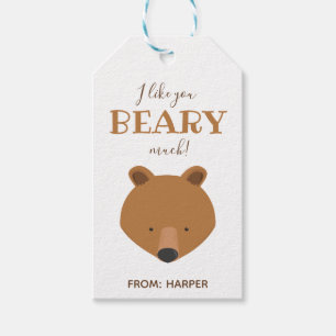 Beary Much Bear Classroom Valentine Gift Tags