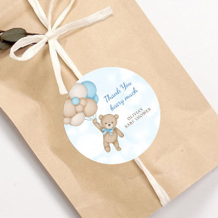 Beary Much Teddy Bear Baby Shower Thank You Classic Round Sticker